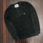 Exported Black Henley Sweater | SST10 - Image 4