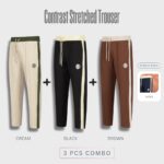 Contrast Stretched Trouser 3 pcs Combo | JOG27