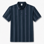 Vertical Stripe Premium Imported Polo Shirt – CQP02-Navy