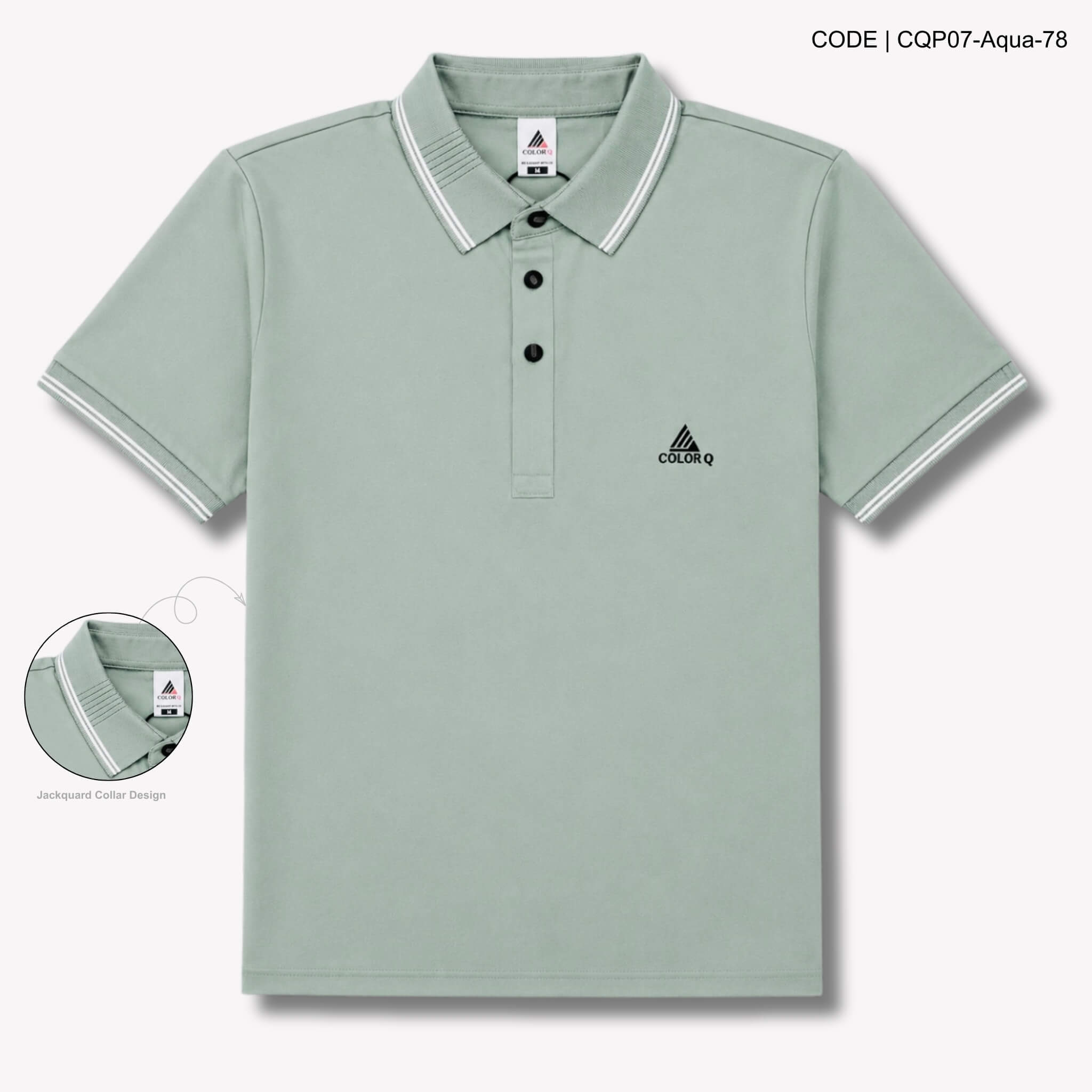 CQP07-Aqua Imported Solid Executive Polo – CQP07-Aqua - Image 1