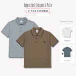 2 Pcs Combo Imported Monogram Jacquard Polo – CQP05