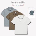 3 Pcs Combo Imported Monogram Jacquard Polo – CQP05