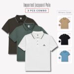 3 Pcs Combo Imported Monogram Jacquard Polo – CQP06