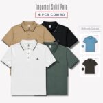 4 Pcs Combo Imported Monogram Jacquard Polo – CQP06
